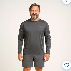 Magellan Outdoors Men's Long Sleeve Performance Shirt Sz L Gray